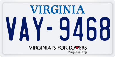 VA license plate VAY9468