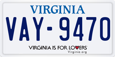VA license plate VAY9470