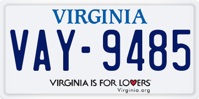 VA license plate VAY9485
