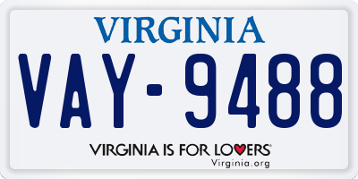 VA license plate VAY9488