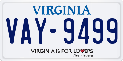 VA license plate VAY9499