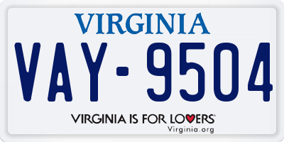 VA license plate VAY9504