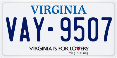 VA license plate VAY9507