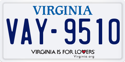 VA license plate VAY9510