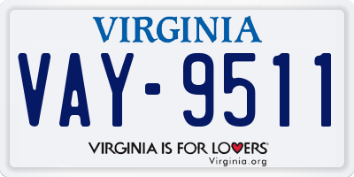 VA license plate VAY9511