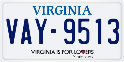 VA license plate VAY9513
