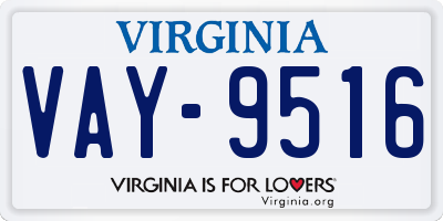 VA license plate VAY9516