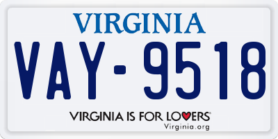 VA license plate VAY9518
