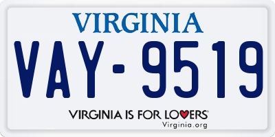 VA license plate VAY9519