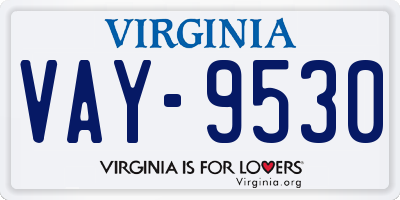 VA license plate VAY9530