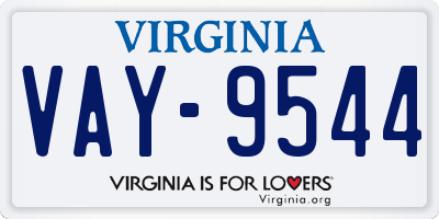 VA license plate VAY9544