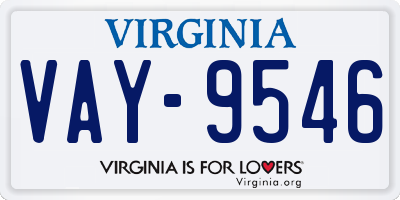 VA license plate VAY9546