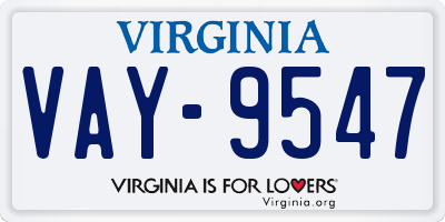 VA license plate VAY9547