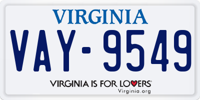 VA license plate VAY9549