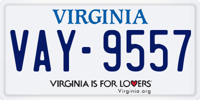 VA license plate VAY9557