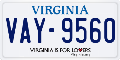VA license plate VAY9560