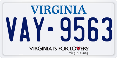 VA license plate VAY9563
