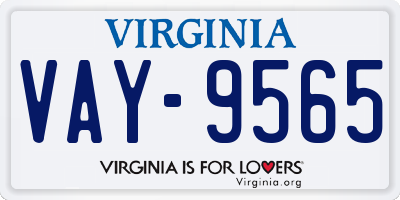 VA license plate VAY9565