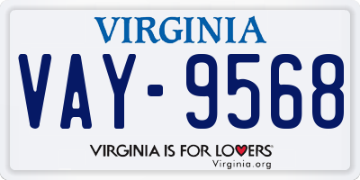 VA license plate VAY9568