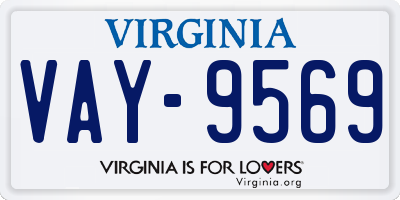 VA license plate VAY9569