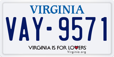 VA license plate VAY9571