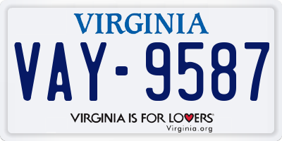 VA license plate VAY9587