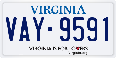 VA license plate VAY9591