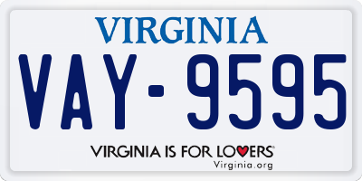 VA license plate VAY9595
