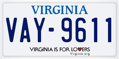 VA license plate VAY9611