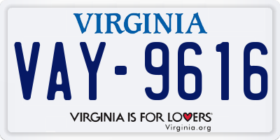VA license plate VAY9616
