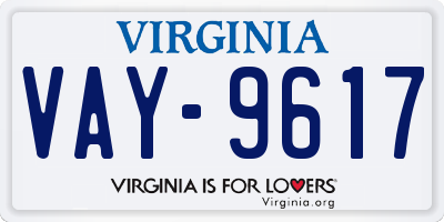 VA license plate VAY9617