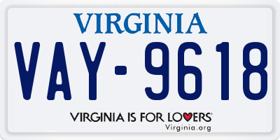 VA license plate VAY9618