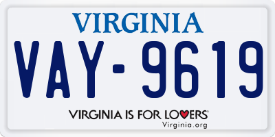 VA license plate VAY9619