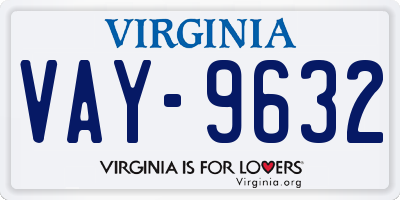 VA license plate VAY9632