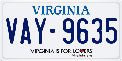 VA license plate VAY9635