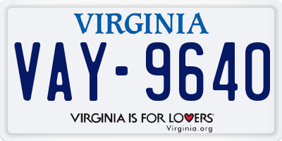 VA license plate VAY9640