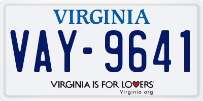 VA license plate VAY9641
