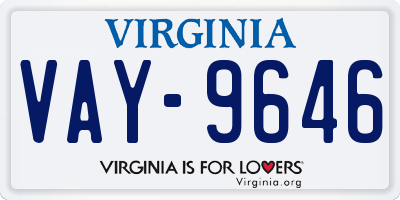 VA license plate VAY9646