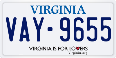 VA license plate VAY9655