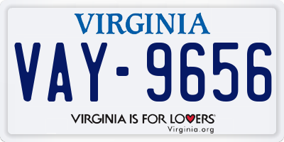 VA license plate VAY9656
