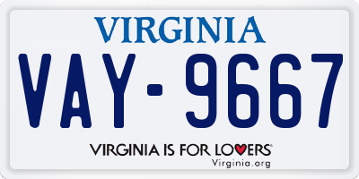 VA license plate VAY9667
