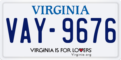 VA license plate VAY9676