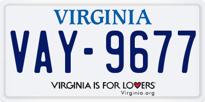 VA license plate VAY9677