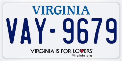 VA license plate VAY9679