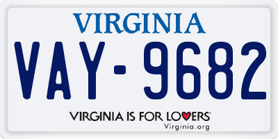 VA license plate VAY9682