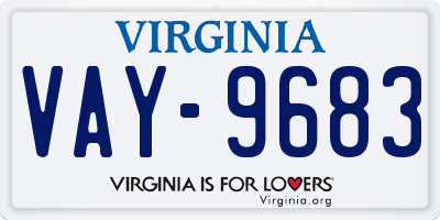 VA license plate VAY9683