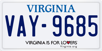 VA license plate VAY9685