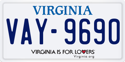 VA license plate VAY9690