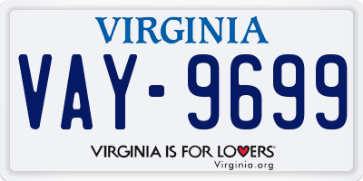 VA license plate VAY9699