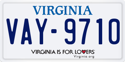 VA license plate VAY9710